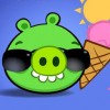 Cool pig with ice cream